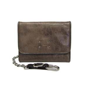 Chloé 3P0438 Men's Leather Wallet (tri-fold) Khaki